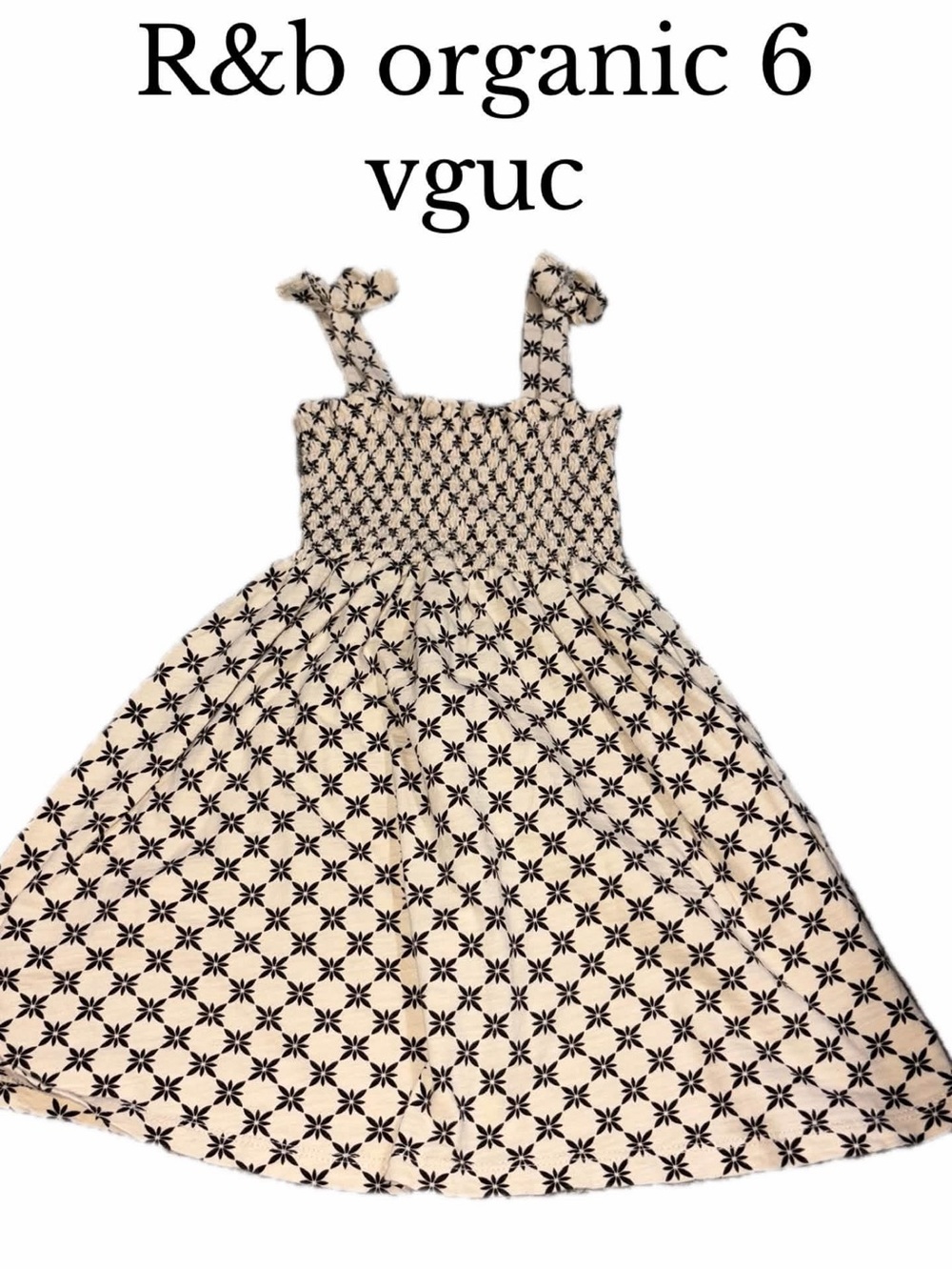 R&b organic size 6 sundress smocked